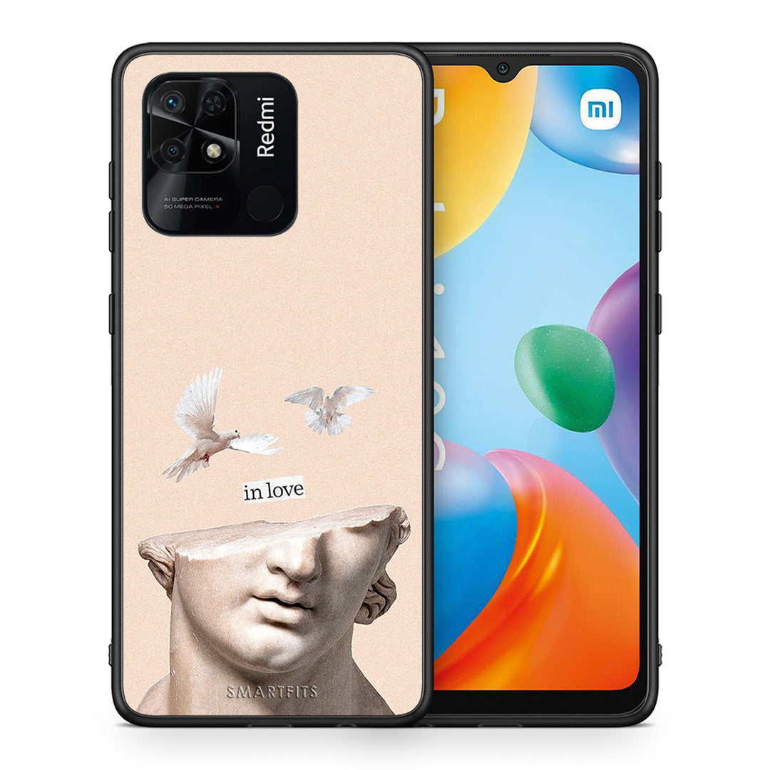 Θήκη Xiaomi Redmi 10C In Love από τη Smartfits με σχέδιο στο πίσω μέρος και μαύρο περίβλημα | Xiaomi Redmi 10C In Love case with colorful back and black bezels