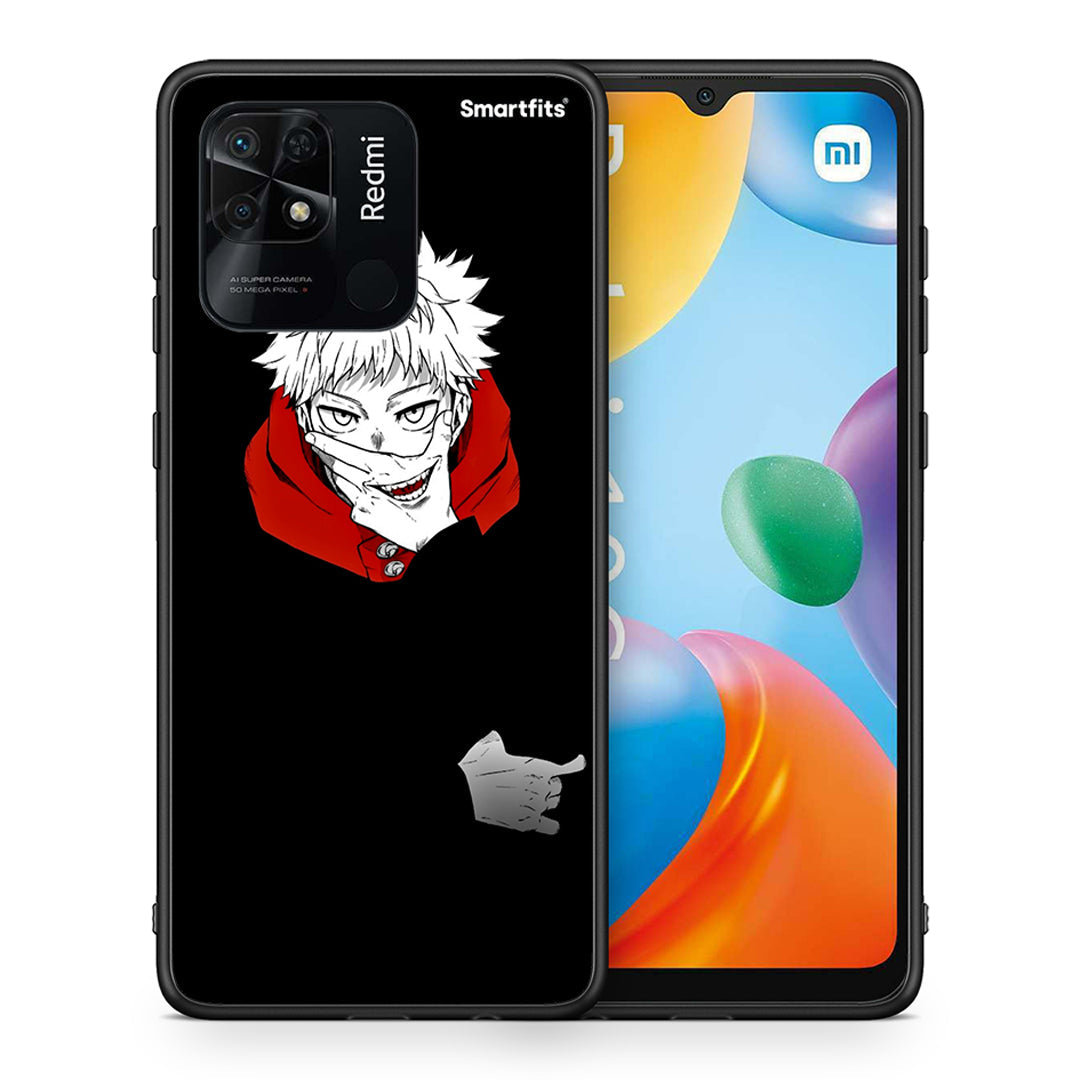 Θήκη Xiaomi Redmi 10C Itadori Anime από τη Smartfits με σχέδιο στο πίσω μέρος και μαύρο περίβλημα | Xiaomi Redmi 10C Itadori Anime case with colorful back and black bezels