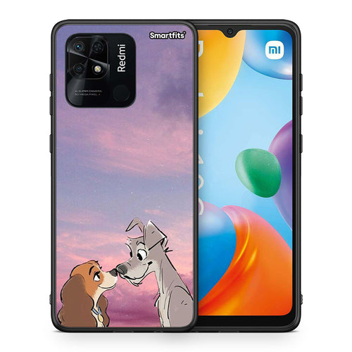 Θήκη Xiaomi Redmi 10C Lady And Tramp από τη Smartfits με σχέδιο στο πίσω μέρος και μαύρο περίβλημα | Xiaomi Redmi 10C Lady And Tramp case with colorful back and black bezels