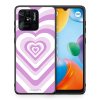 Thumbnail for Θήκη Xiaomi Redmi 10C Lilac Hearts από τη Smartfits με σχέδιο στο πίσω μέρος και μαύρο περίβλημα | Xiaomi Redmi 10C Lilac Hearts case with colorful back and black bezels