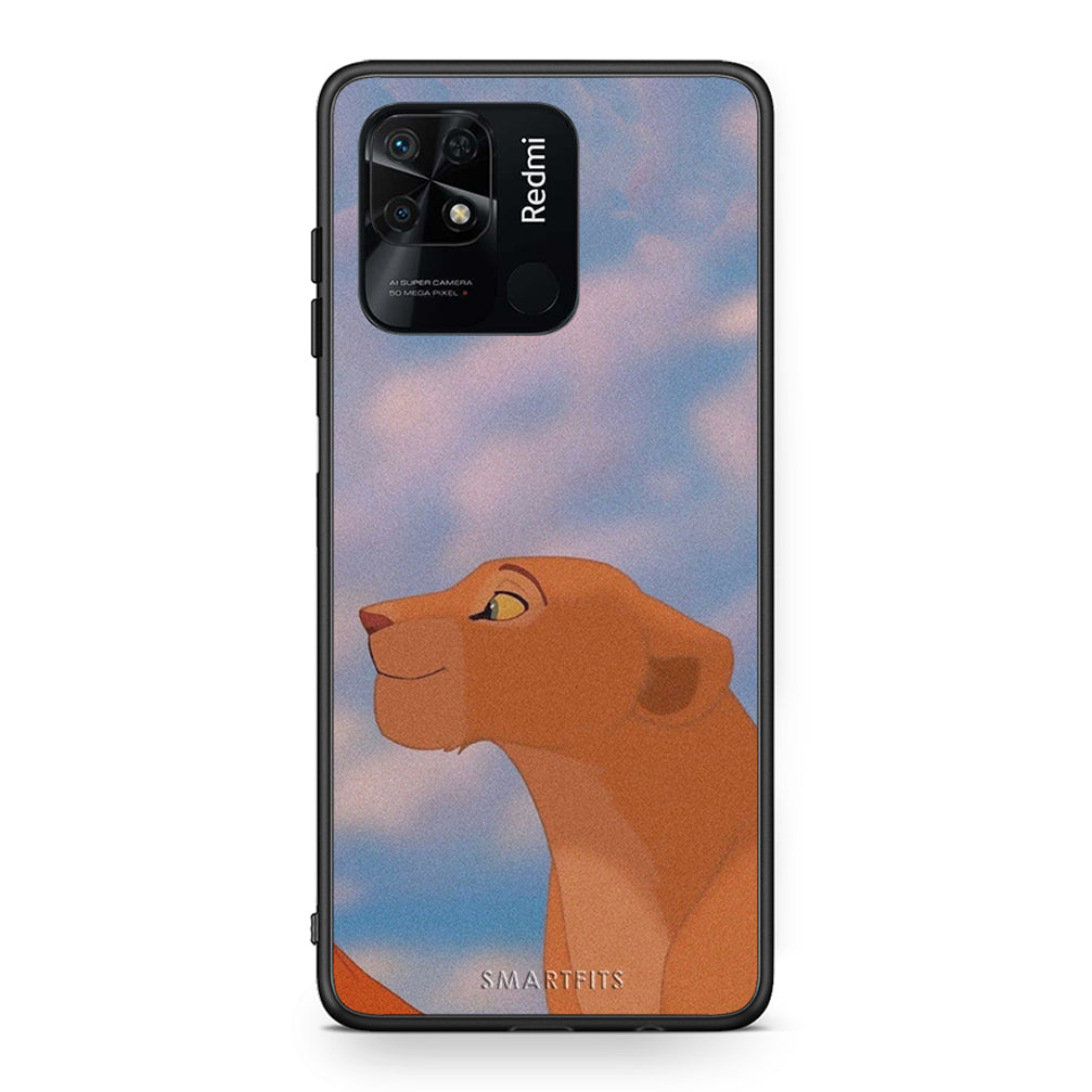 Xiaomi Redmi 10C Lion Love 2 Θήκη Αγίου Βαλεντίνου από τη Smartfits με σχέδιο στο πίσω μέρος και μαύρο περίβλημα | Smartphone case with colorful back and black bezels by Smartfits