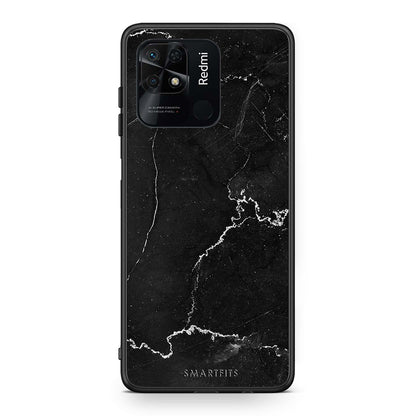 Xiaomi Redmi 10C Marble Black θήκη από τη Smartfits με σχέδιο στο πίσω μέρος και μαύρο περίβλημα | Smartphone case with colorful back and black bezels by Smartfits