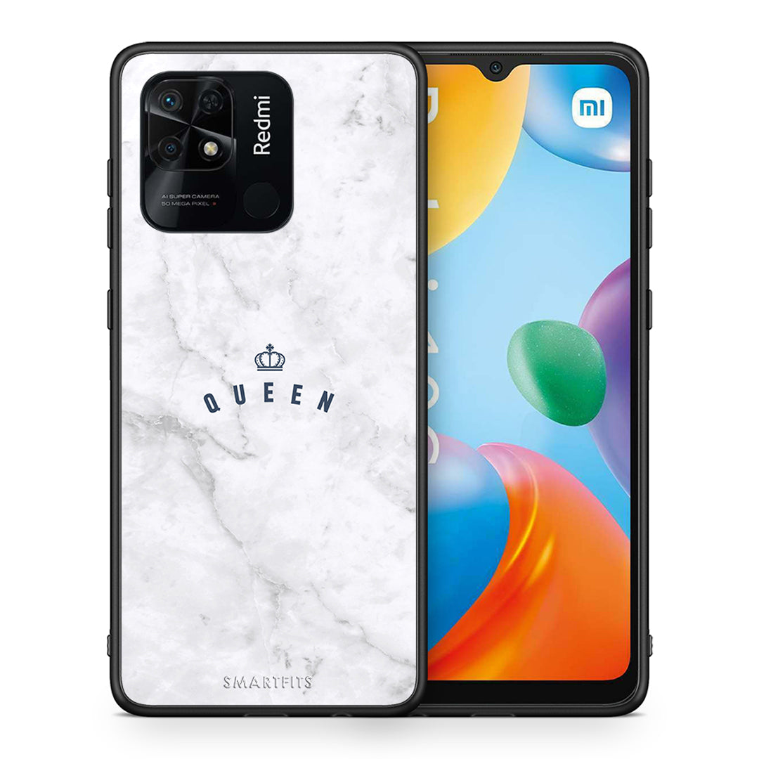 Θήκη Xiaomi Redmi 10C Queen Marble από τη Smartfits με σχέδιο στο πίσω μέρος και μαύρο περίβλημα | Xiaomi Redmi 10C Queen Marble case with colorful back and black bezels