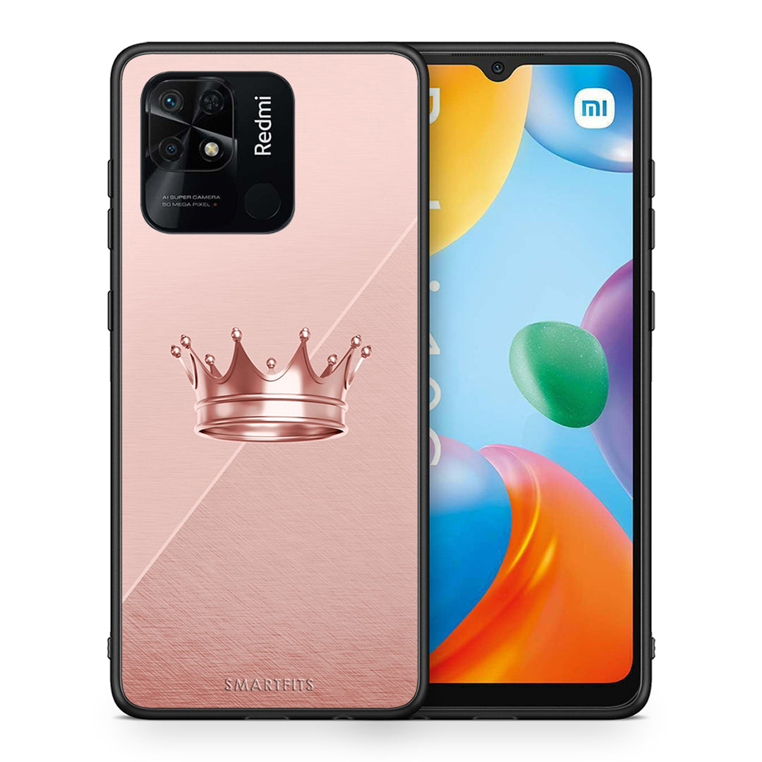 Θήκη Xiaomi Redmi 10C Crown Minimal από τη Smartfits με σχέδιο στο πίσω μέρος και μαύρο περίβλημα | Xiaomi Redmi 10C Crown Minimal case with colorful back and black bezels