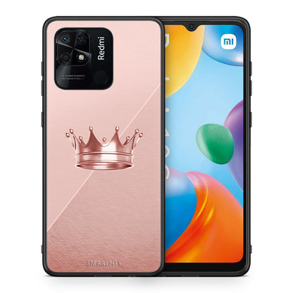 Θήκη Xiaomi Redmi 10C Crown Minimal από τη Smartfits με σχέδιο στο πίσω μέρος και μαύρο περίβλημα | Xiaomi Redmi 10C Crown Minimal case with colorful back and black bezels