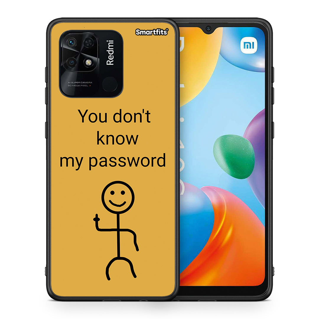Θήκη Xiaomi Redmi 10C My Password από τη Smartfits με σχέδιο στο πίσω μέρος και μαύρο περίβλημα | Xiaomi Redmi 10C My Password case with colorful back and black bezels
