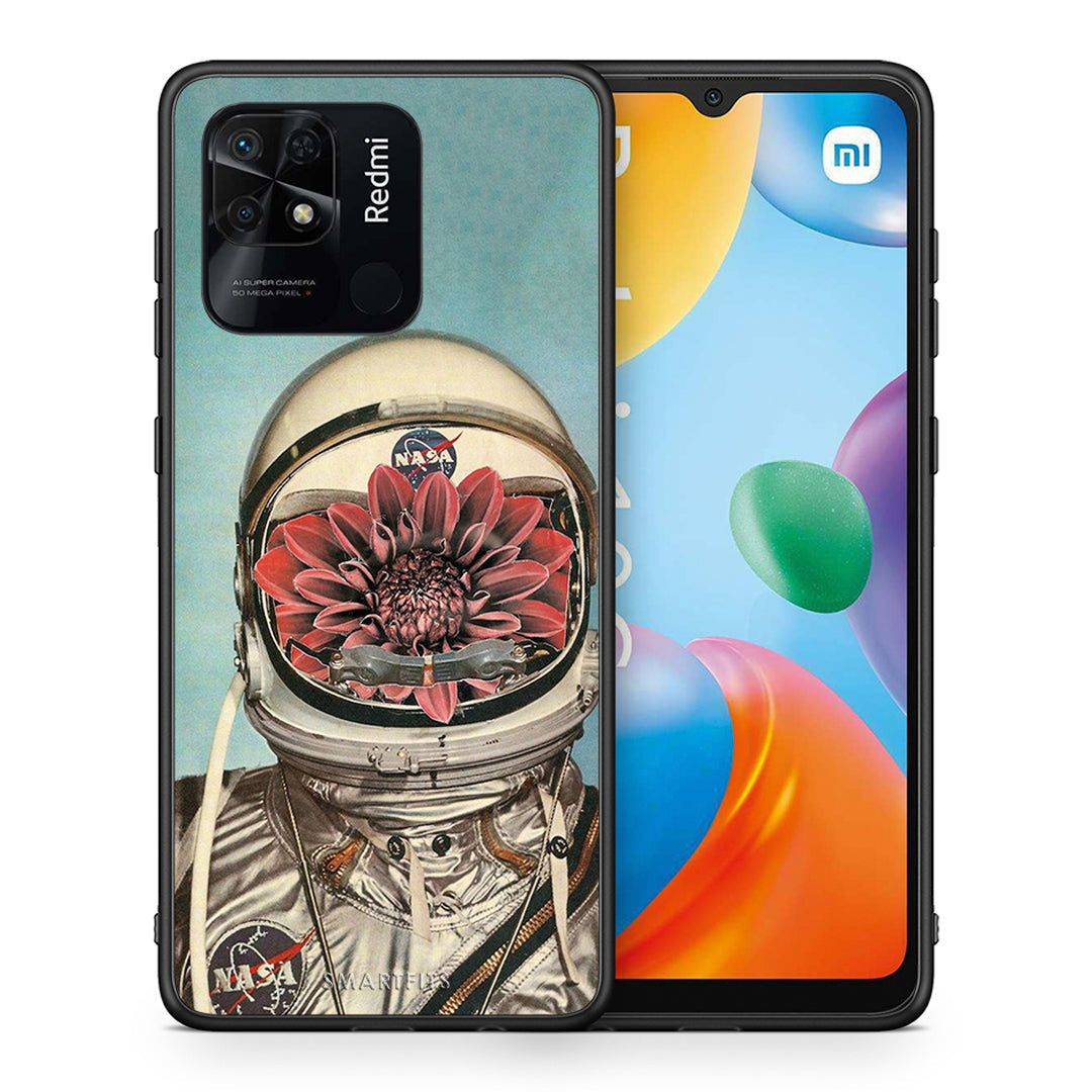 Θήκη Xiaomi Redmi 10C Nasa Bloom από τη Smartfits με σχέδιο στο πίσω μέρος και μαύρο περίβλημα | Xiaomi Redmi 10C Nasa Bloom case with colorful back and black bezels