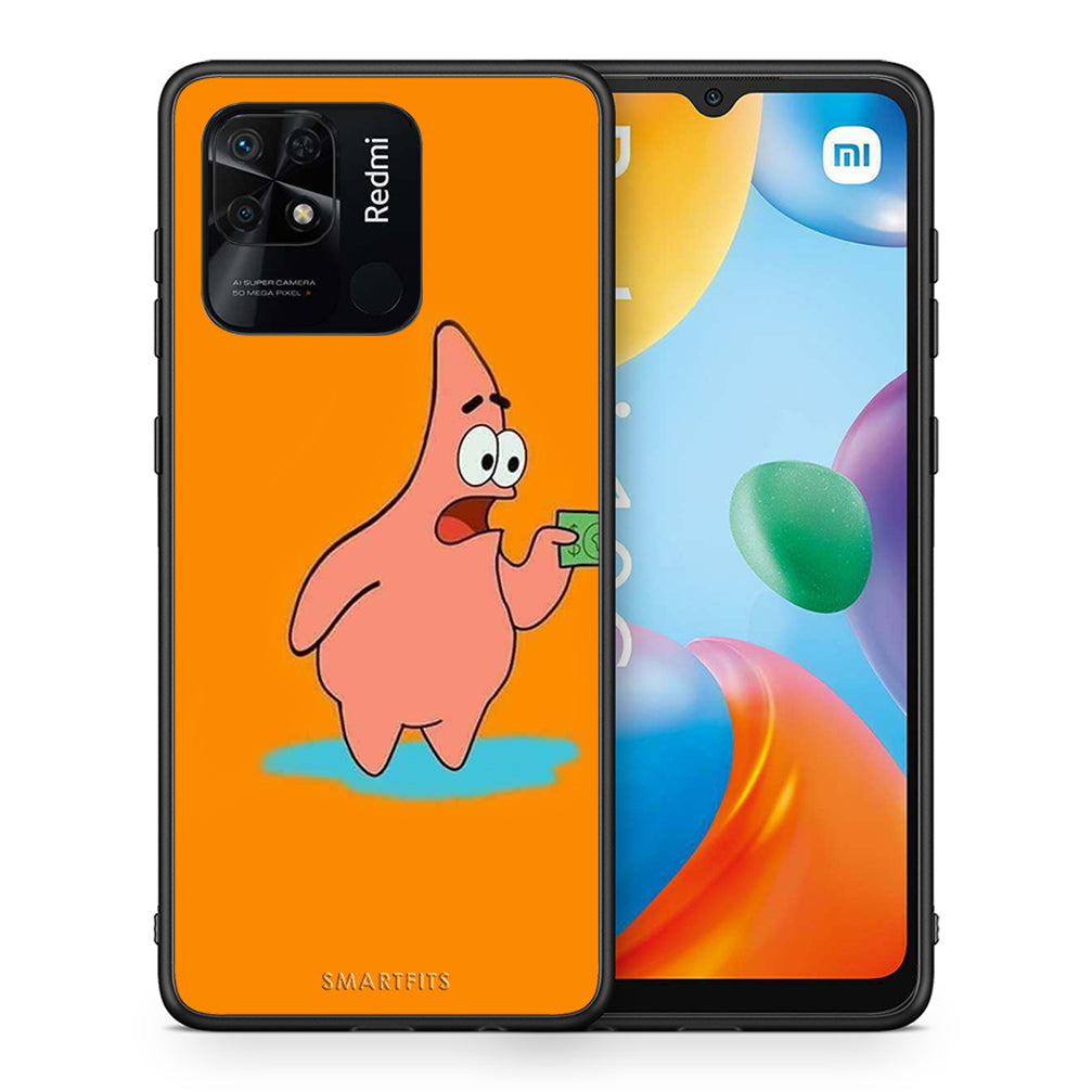 Θήκη Αγίου Βαλεντίνου Xiaomi Redmi 10C No Money 1 από τη Smartfits με σχέδιο στο πίσω μέρος και μαύρο περίβλημα | Xiaomi Redmi 10C No Money 1 case with colorful back and black bezels