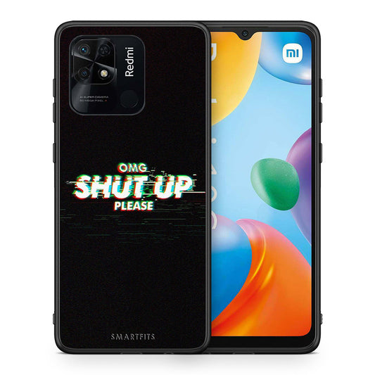 Θήκη Xiaomi Redmi 10C OMG ShutUp από τη Smartfits με σχέδιο στο πίσω μέρος και μαύρο περίβλημα | Xiaomi Redmi 10C OMG ShutUp case with colorful back and black bezels