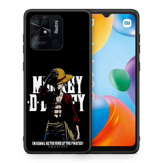 Θήκη Xiaomi Redmi 10C Pirate King από τη Smartfits με σχέδιο στο πίσω μέρος και μαύρο περίβλημα | Xiaomi Redmi 10C Pirate King case with colorful back and black bezels