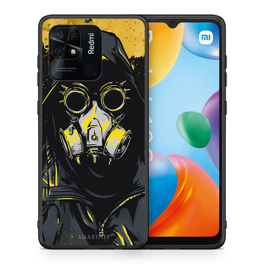Θήκη Xiaomi Redmi 10C Mask PopArt από τη Smartfits με σχέδιο στο πίσω μέρος και μαύρο περίβλημα | Xiaomi Redmi 10C Mask PopArt case with colorful back and black bezels