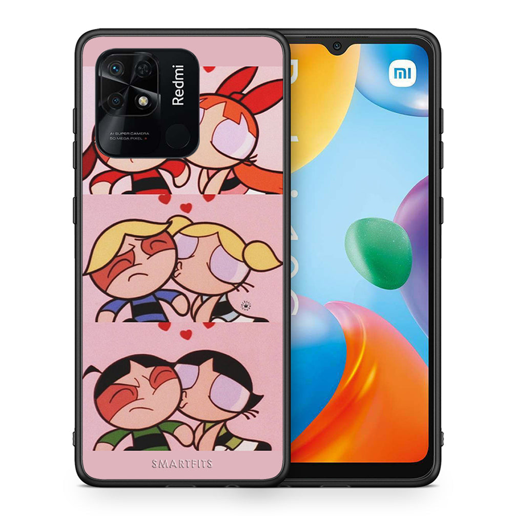 Θήκη Αγίου Βαλεντίνου Xiaomi Redmi 10C Puff Love από τη Smartfits με σχέδιο στο πίσω μέρος και μαύρο περίβλημα | Xiaomi Redmi 10C Puff Love case with colorful back and black bezels