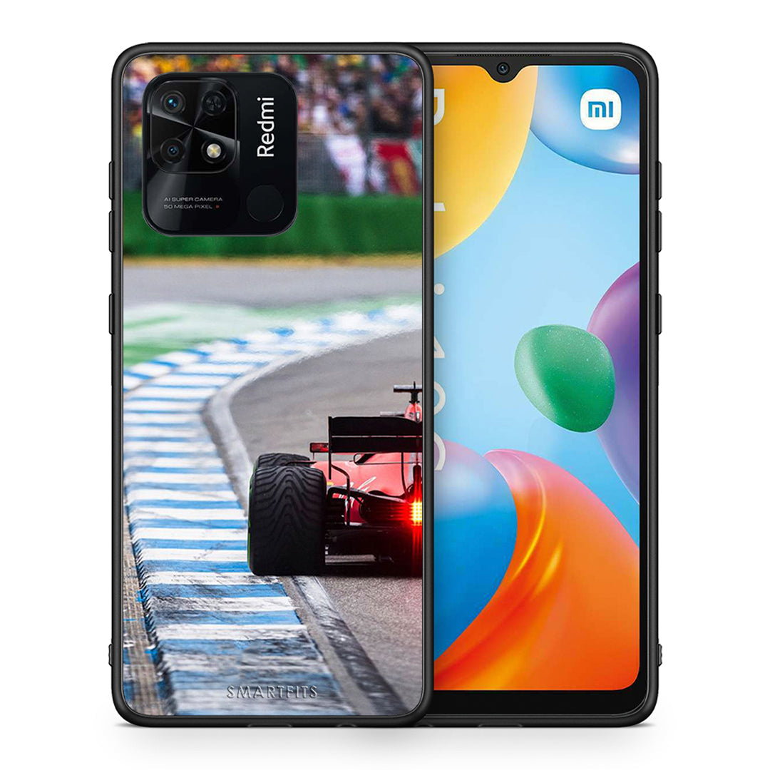Θήκη Xiaomi Redmi 10C Racing Vibes από τη Smartfits με σχέδιο στο πίσω μέρος και μαύρο περίβλημα | Xiaomi Redmi 10C Racing Vibes case with colorful back and black bezels