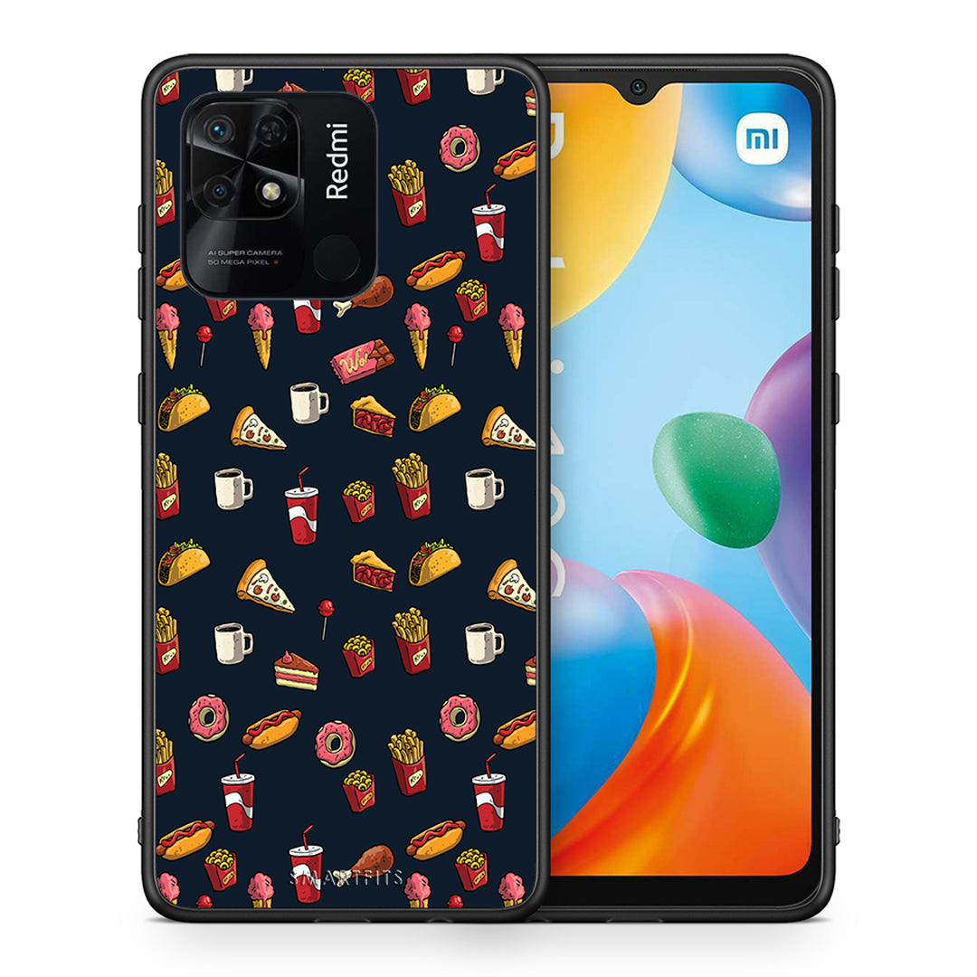 Θήκη Xiaomi Redmi 10C Hungry Random από τη Smartfits με σχέδιο στο πίσω μέρος και μαύρο περίβλημα | Xiaomi Redmi 10C Hungry Random case with colorful back and black bezels