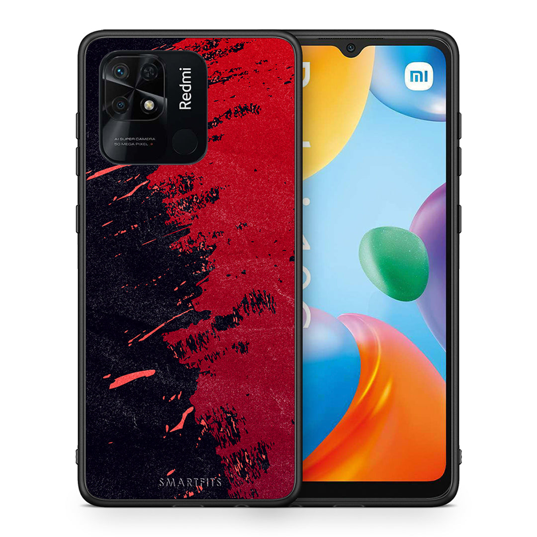 Θήκη Αγίου Βαλεντίνου Xiaomi Redmi 10C Red Paint από τη Smartfits με σχέδιο στο πίσω μέρος και μαύρο περίβλημα | Xiaomi Redmi 10C Red Paint case with colorful back and black bezels