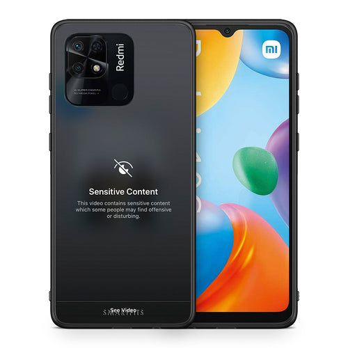 Θήκη Xiaomi Redmi 10C Sensitive Content από τη Smartfits με σχέδιο στο πίσω μέρος και μαύρο περίβλημα | Xiaomi Redmi 10C Sensitive Content case with colorful back and black bezels