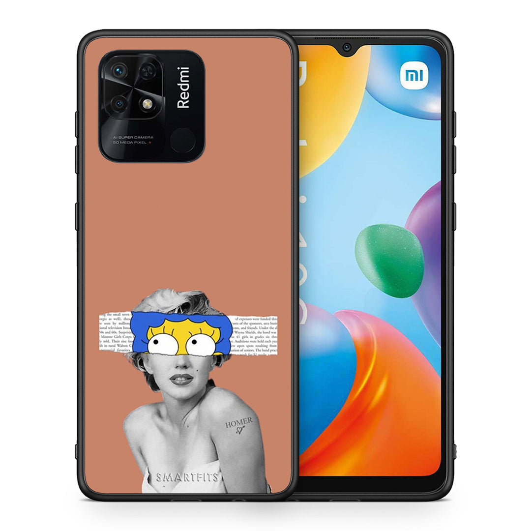 Θήκη Xiaomi Redmi 10C Sim Merilyn από τη Smartfits με σχέδιο στο πίσω μέρος και μαύρο περίβλημα | Xiaomi Redmi 10C Sim Merilyn case with colorful back and black bezels