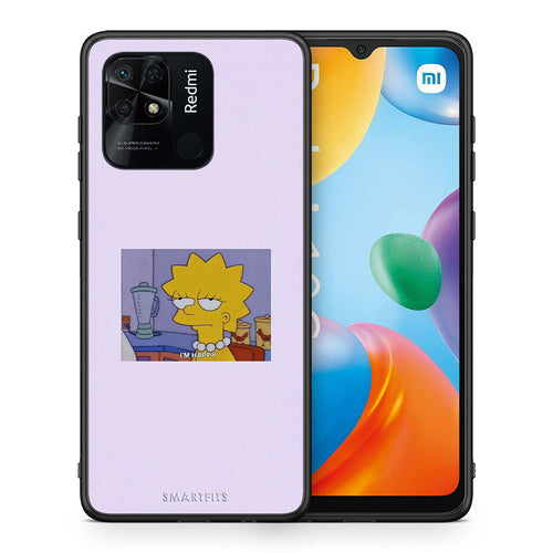 Θήκη Xiaomi Redmi 10C So Happy από τη Smartfits με σχέδιο στο πίσω μέρος και μαύρο περίβλημα | Xiaomi Redmi 10C So Happy case with colorful back and black bezels