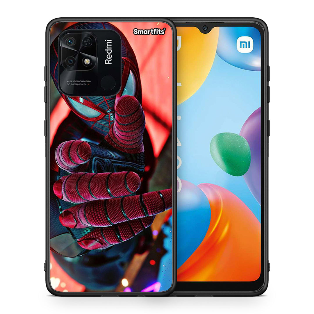 Θήκη Xiaomi Redmi 10C Spider Hand από τη Smartfits με σχέδιο στο πίσω μέρος και μαύρο περίβλημα | Xiaomi Redmi 10C Spider Hand case with colorful back and black bezels