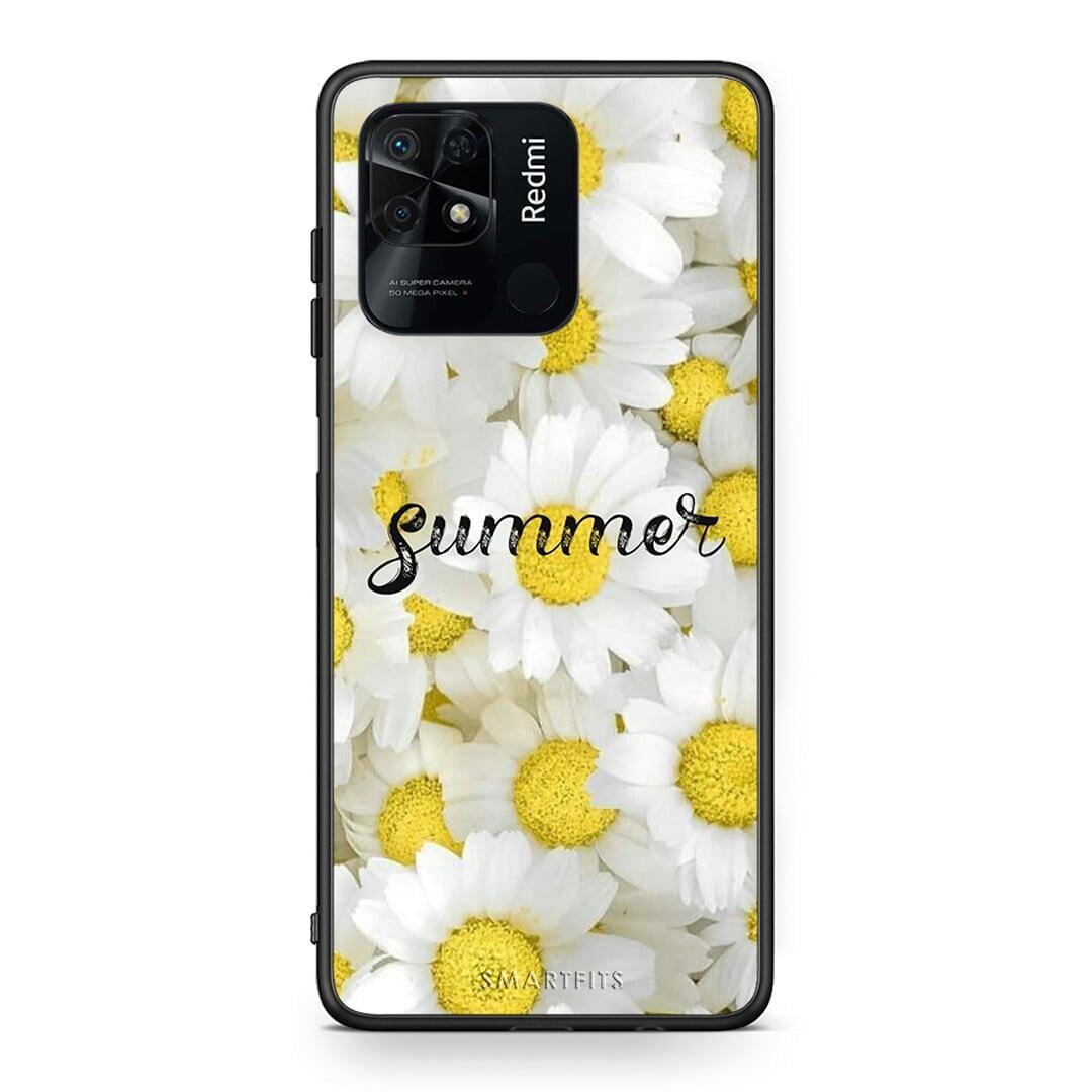 Xiaomi Redmi 10C Summer Daisies Θήκη από τη Smartfits με σχέδιο στο πίσω μέρος και μαύρο περίβλημα | Smartphone case with colorful back and black bezels by Smartfits