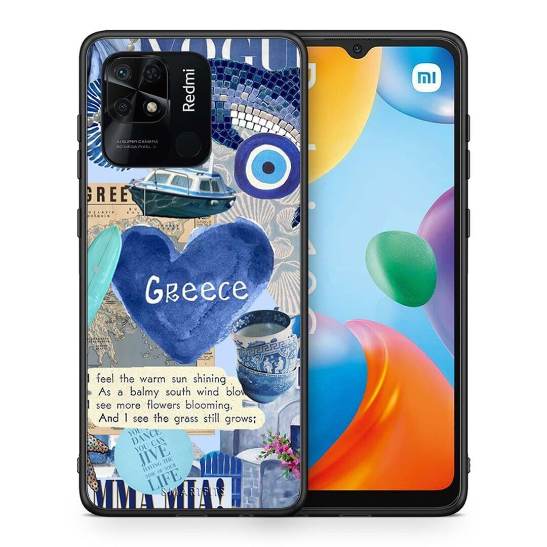 Θήκη Xiaomi Redmi 10C Summer In Greece από τη Smartfits με σχέδιο στο πίσω μέρος και μαύρο περίβλημα | Xiaomi Redmi 10C Summer In Greece case with colorful back and black bezels