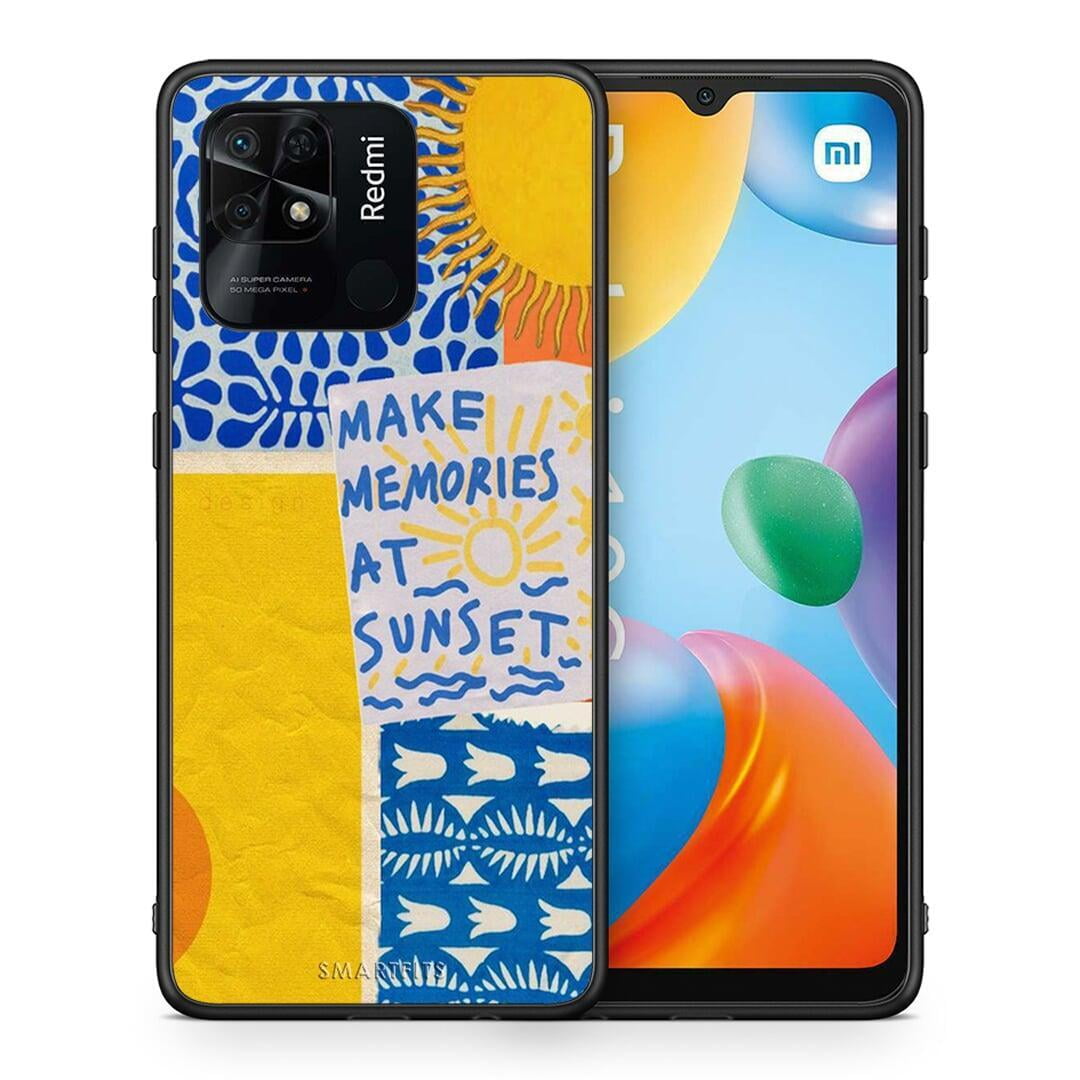 Θήκη Xiaomi Redmi 10C Sunset Memories από τη Smartfits με σχέδιο στο πίσω μέρος και μαύρο περίβλημα | Xiaomi Redmi 10C Sunset Memories case with colorful back and black bezels