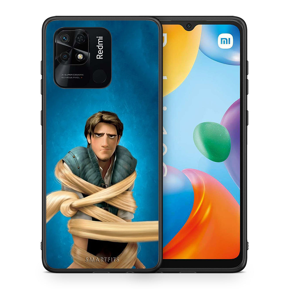 Θήκη Αγίου Βαλεντίνου Xiaomi Redmi 10C Tangled 1 από τη Smartfits με σχέδιο στο πίσω μέρος και μαύρο περίβλημα | Xiaomi Redmi 10C Tangled 1 case with colorful back and black bezels