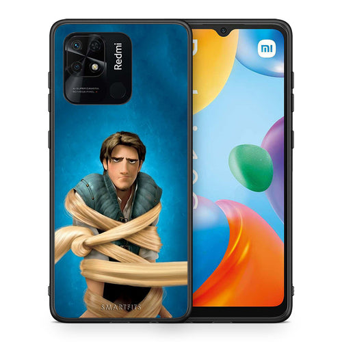 Θήκη Αγίου Βαλεντίνου Xiaomi Redmi 10C Tangled 1 από τη Smartfits με σχέδιο στο πίσω μέρος και μαύρο περίβλημα | Xiaomi Redmi 10C Tangled 1 case with colorful back and black bezels