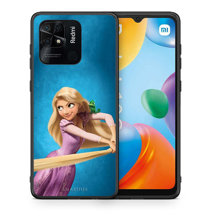 Θήκη Αγίου Βαλεντίνου Xiaomi Redmi 10C Tangled 2 από τη Smartfits με σχέδιο στο πίσω μέρος και μαύρο περίβλημα | Xiaomi Redmi 10C Tangled 2 case with colorful back and black bezels