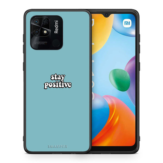 Θήκη Xiaomi Redmi 10C Positive Text από τη Smartfits με σχέδιο στο πίσω μέρος και μαύρο περίβλημα | Xiaomi Redmi 10C Positive Text case with colorful back and black bezels