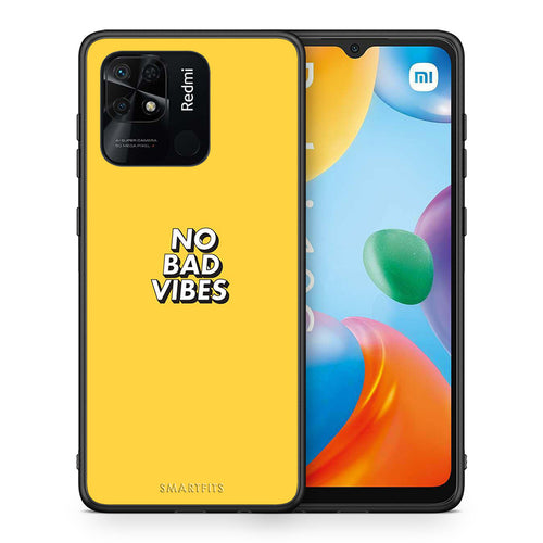 Θήκη Xiaomi Redmi 10C Vibes Text από τη Smartfits με σχέδιο στο πίσω μέρος και μαύρο περίβλημα | Xiaomi Redmi 10C Vibes Text case with colorful back and black bezels