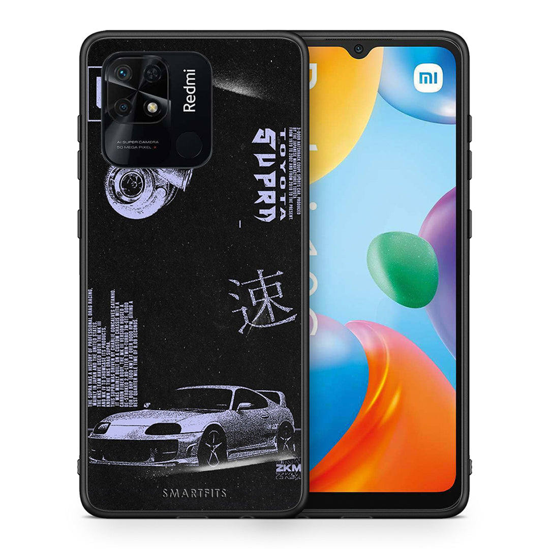 Θήκη Αγίου Βαλεντίνου Xiaomi Redmi 10C Tokyo Drift από τη Smartfits με σχέδιο στο πίσω μέρος και μαύρο περίβλημα | Xiaomi Redmi 10C Tokyo Drift case with colorful back and black bezels