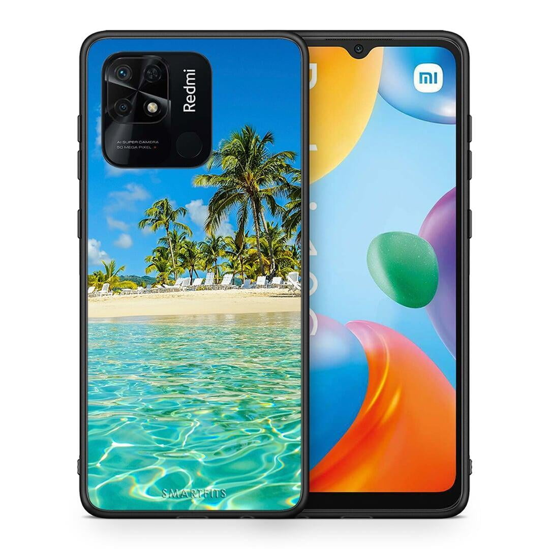 Θήκη Xiaomi Redmi 10C Tropical Vibes από τη Smartfits με σχέδιο στο πίσω μέρος και μαύρο περίβλημα | Xiaomi Redmi 10C Tropical Vibes case with colorful back and black bezels