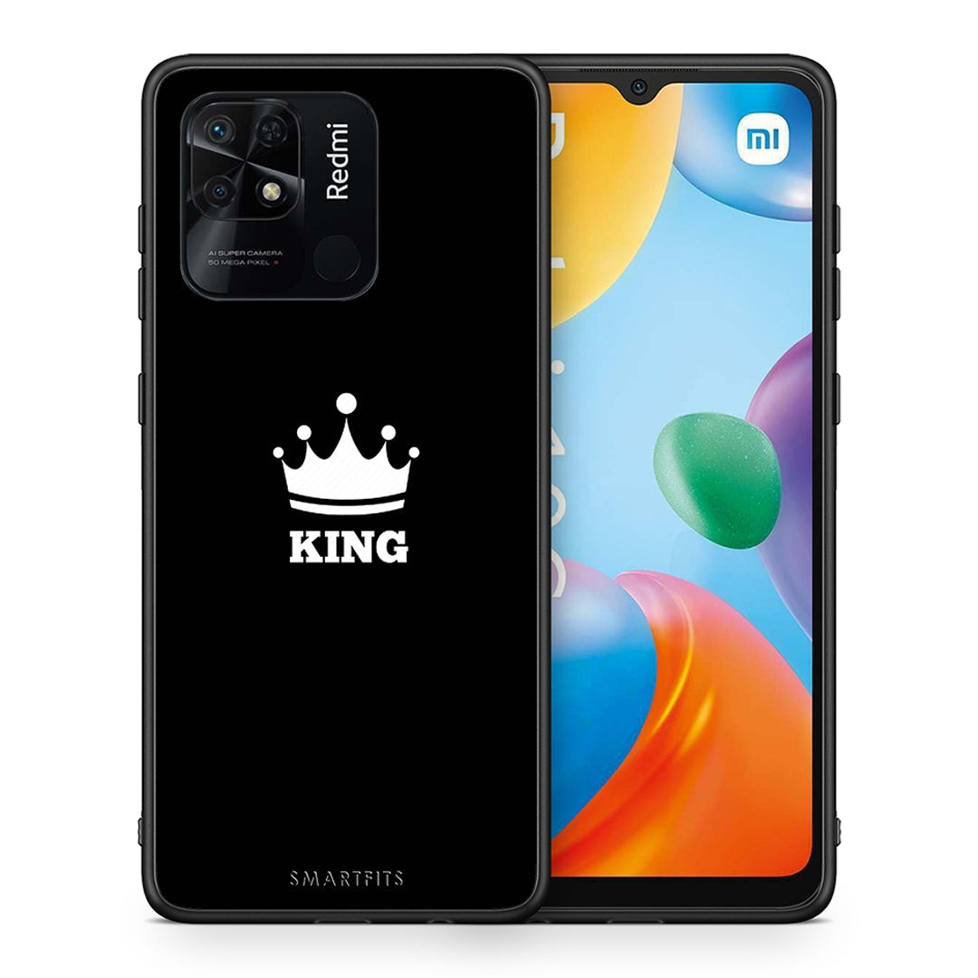 Θήκη Xiaomi Redmi 10C King Valentine από τη Smartfits με σχέδιο στο πίσω μέρος και μαύρο περίβλημα | Xiaomi Redmi 10C King Valentine case with colorful back and black bezels
