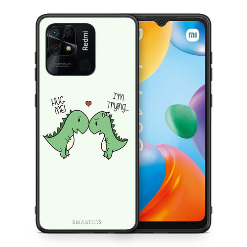 Θήκη Xiaomi Redmi 10C Rex Valentine από τη Smartfits με σχέδιο στο πίσω μέρος και μαύρο περίβλημα | Xiaomi Redmi 10C Rex Valentine case with colorful back and black bezels