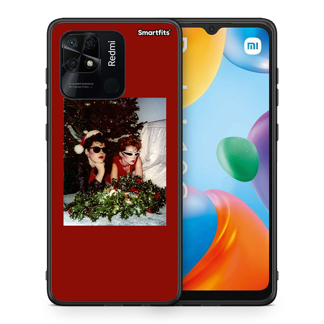 Θήκη Xiaomi Redmi 10C Waiting For Xmas από τη Smartfits με σχέδιο στο πίσω μέρος και μαύρο περίβλημα | Xiaomi Redmi 10C Waiting For Xmas case with colorful back and black bezels