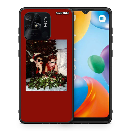 Θήκη Xiaomi Redmi 10C Waiting For Xmas από τη Smartfits με σχέδιο στο πίσω μέρος και μαύρο περίβλημα | Xiaomi Redmi 10C Waiting For Xmas case with colorful back and black bezels