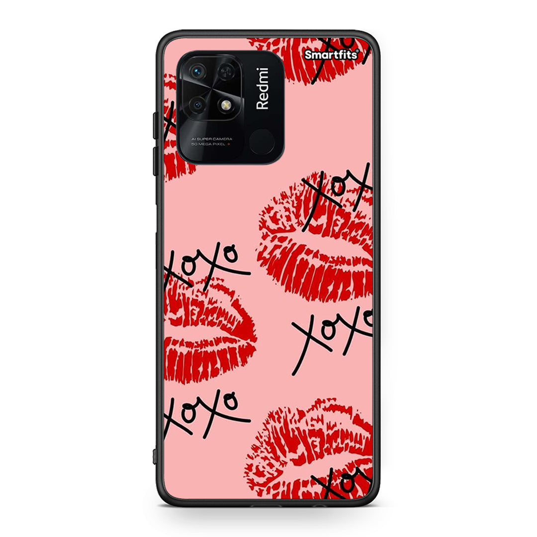 Xiaomi Redmi 10C XOXO Lips θήκη από τη Smartfits με σχέδιο στο πίσω μέρος και μαύρο περίβλημα | Smartphone case with colorful back and black bezels by Smartfits