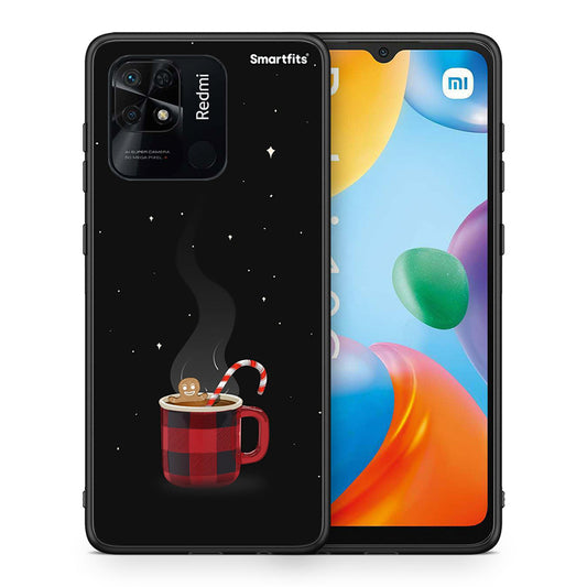 Θήκη Xiaomi Redmi 10C Xmas Bathing από τη Smartfits με σχέδιο στο πίσω μέρος και μαύρο περίβλημα | Xiaomi Redmi 10C Xmas Bathing case with colorful back and black bezels