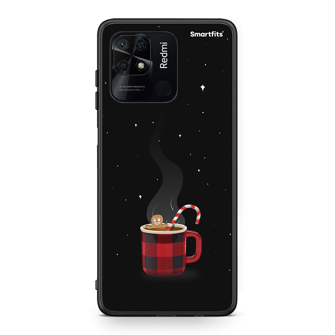 Xiaomi Redmi 10C Xmas Bathing θήκη από τη Smartfits με σχέδιο στο πίσω μέρος και μαύρο περίβλημα | Smartphone case with colorful back and black bezels by Smartfits