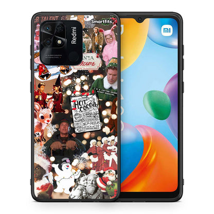 Θήκη Xiaomi Redmi 10C Xmas Movies από τη Smartfits με σχέδιο στο πίσω μέρος και μαύρο περίβλημα | Xiaomi Redmi 10C Xmas Movies case with colorful back and black bezels