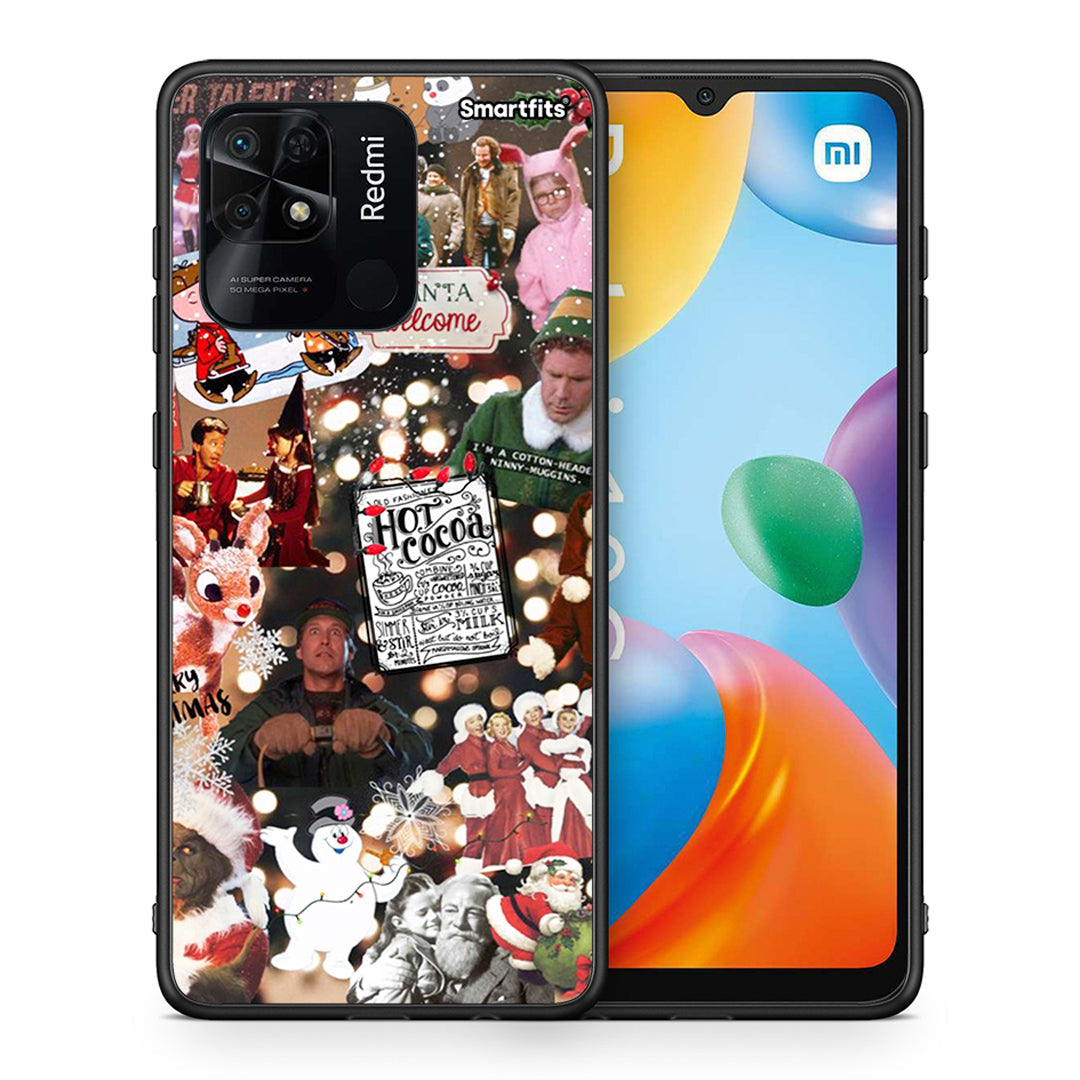 Θήκη Xiaomi Redmi 10C Xmas Movies από τη Smartfits με σχέδιο στο πίσω μέρος και μαύρο περίβλημα | Xiaomi Redmi 10C Xmas Movies case with colorful back and black bezels