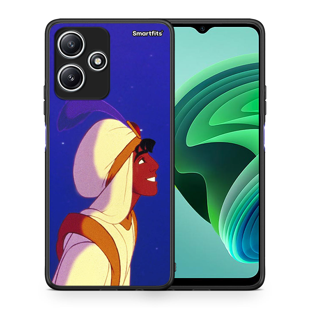 Θήκη Xiaomi Redmi 12 5G Alladin And Jasmine Love 1 από τη Smartfits με σχέδιο στο πίσω μέρος και μαύρο περίβλημα | Xiaomi Redmi 12 5G Alladin And Jasmine Love 1 case with colorful back and black bezels
