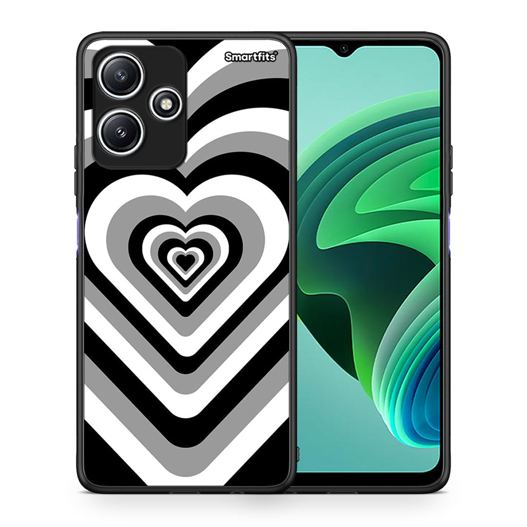 Θήκη Xiaomi Redmi 12 5G Black Hearts από τη Smartfits με σχέδιο στο πίσω μέρος και μαύρο περίβλημα | Xiaomi Redmi 12 5G Black Hearts case with colorful back and black bezels