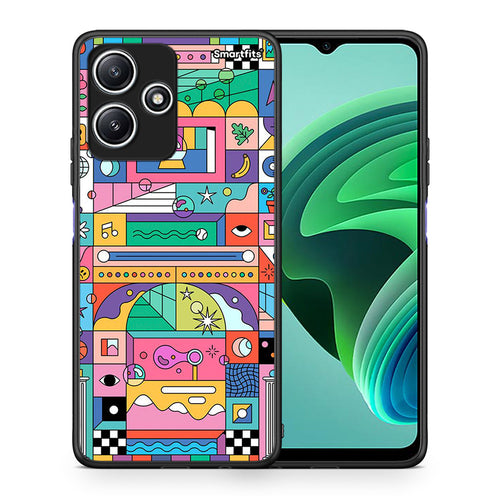 Θήκη Xiaomi Redmi 12 5G Bubbles Soap από τη Smartfits με σχέδιο στο πίσω μέρος και μαύρο περίβλημα | Xiaomi Redmi 12 5G Bubbles Soap case with colorful back and black bezels