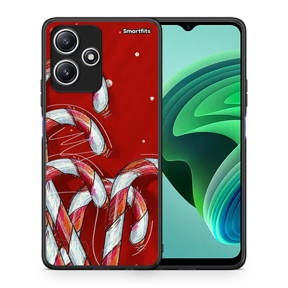 Θήκη Xiaomi Redmi 12 5G Candy Cane από τη Smartfits με σχέδιο στο πίσω μέρος και μαύρο περίβλημα | Xiaomi Redmi 12 5G Candy Cane case with colorful back and black bezels