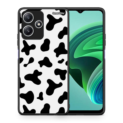 Θήκη Xiaomi Redmi 12 5G Cow Print από τη Smartfits με σχέδιο στο πίσω μέρος και μαύρο περίβλημα | Xiaomi Redmi 12 5G Cow Print case with colorful back and black bezels