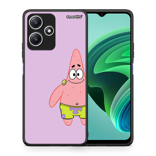 Θήκη Xiaomi Redmi 12 5G Friends Patrick από τη Smartfits με σχέδιο στο πίσω μέρος και μαύρο περίβλημα | Xiaomi Redmi 12 5G Friends Patrick case with colorful back and black bezels