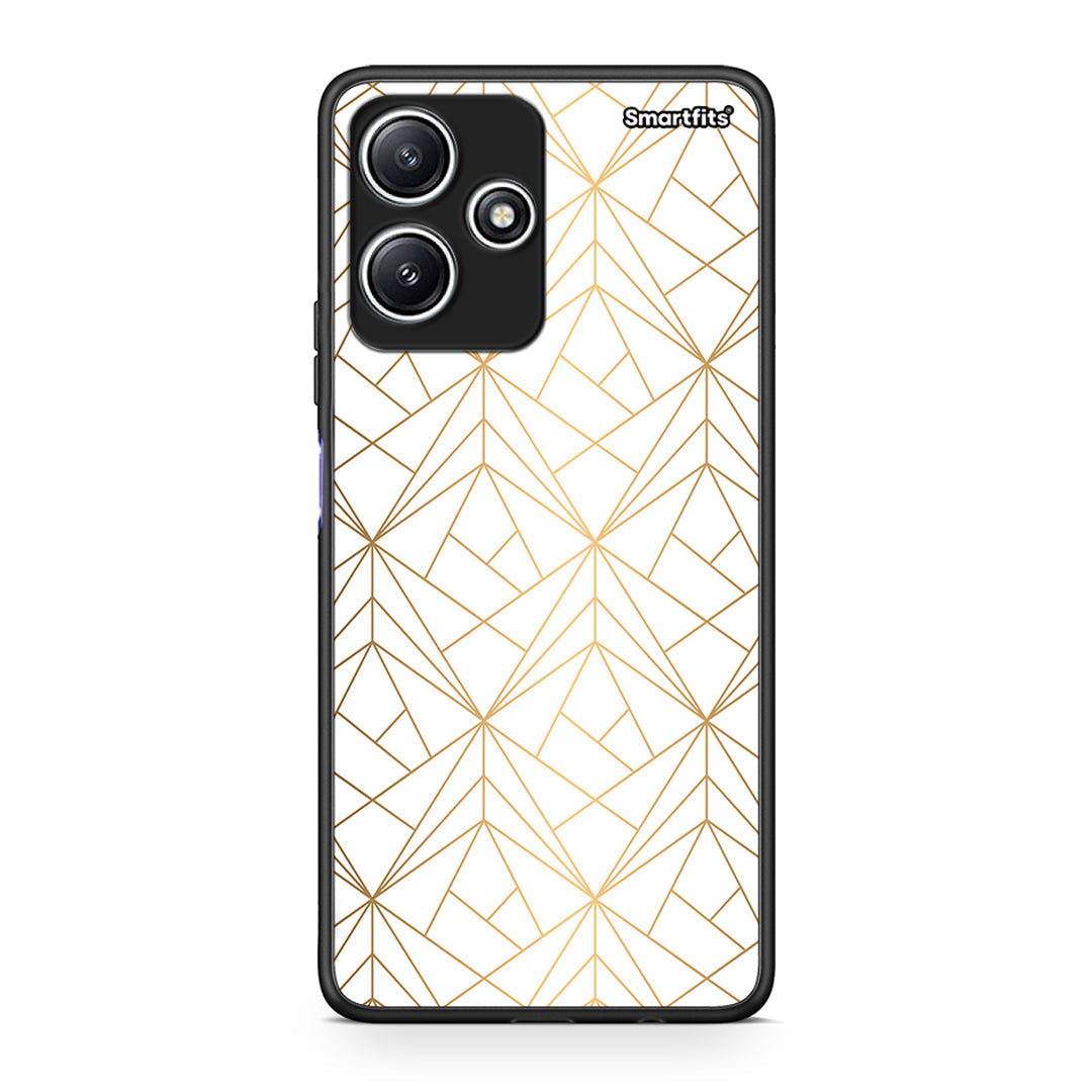 111 - Xiaomi Redmi 12 5G Luxury White Geometric case, cover, bumper