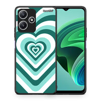 Thumbnail for Θήκη Xiaomi Redmi 12 5G Green Hearts από τη Smartfits με σχέδιο στο πίσω μέρος και μαύρο περίβλημα | Xiaomi Redmi 12 5G Green Hearts case with colorful back and black bezels